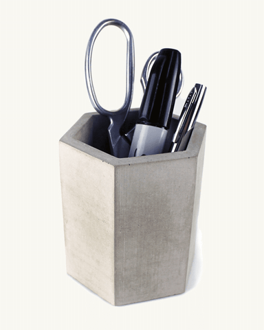 Hex Concrete Pen Cup