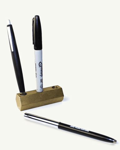 Hex Brass Pen Holder