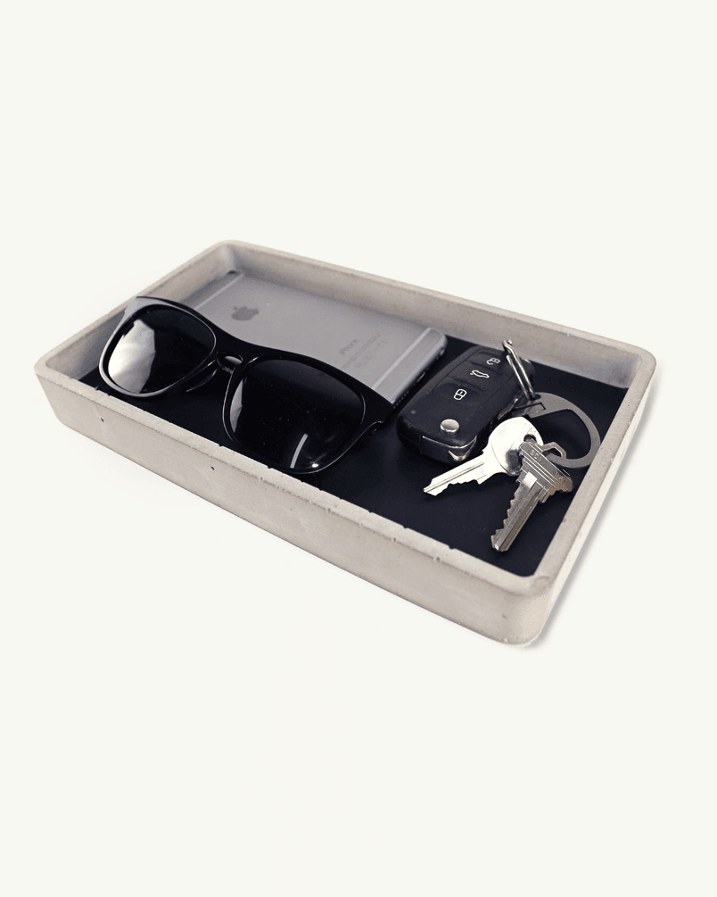 Leather & Concrete Valet Tray