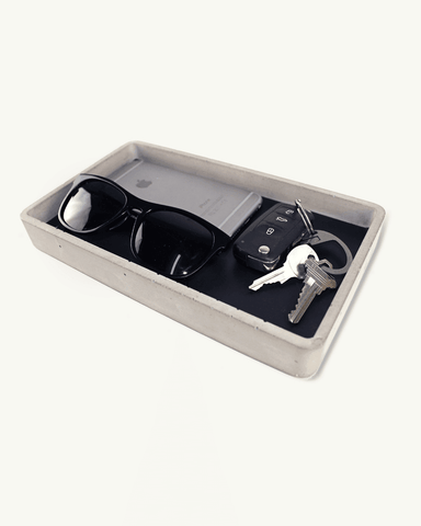 Leather & Concrete Valet Tray