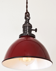 Brass Switch Pendant Red Dome