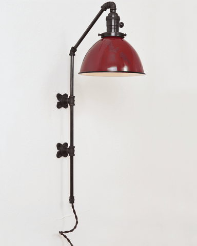 Brass Pipe Sconce Red