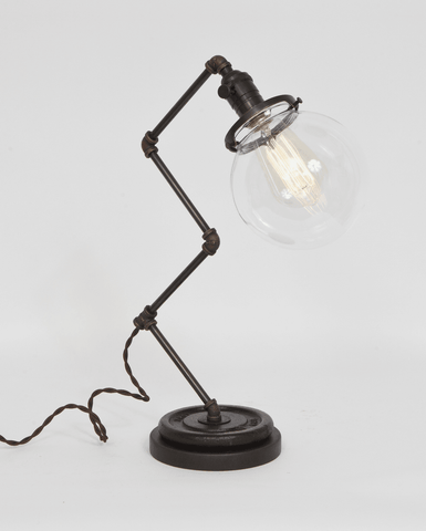 Zig Brass Desk Lamp Glass