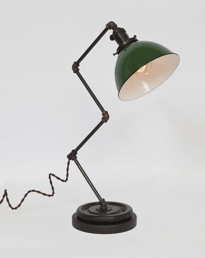 Zig Brass Desk Lamp Green
