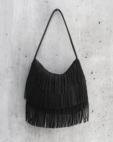 Moto Fringe Hobo Bag