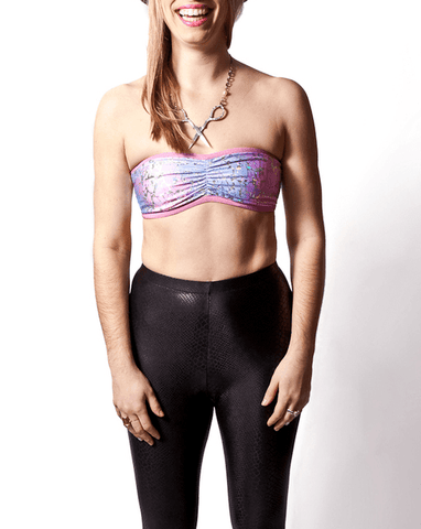 Reversible Bandeau Cotton Candy And Rainbow Tie-Dye